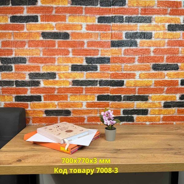 Самоклеюча 3D панель для стін &laquo;Цегла теракот&raquo;, 700x770x3 мм 7008-3 фото